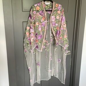 Anthropologie Floral Duster